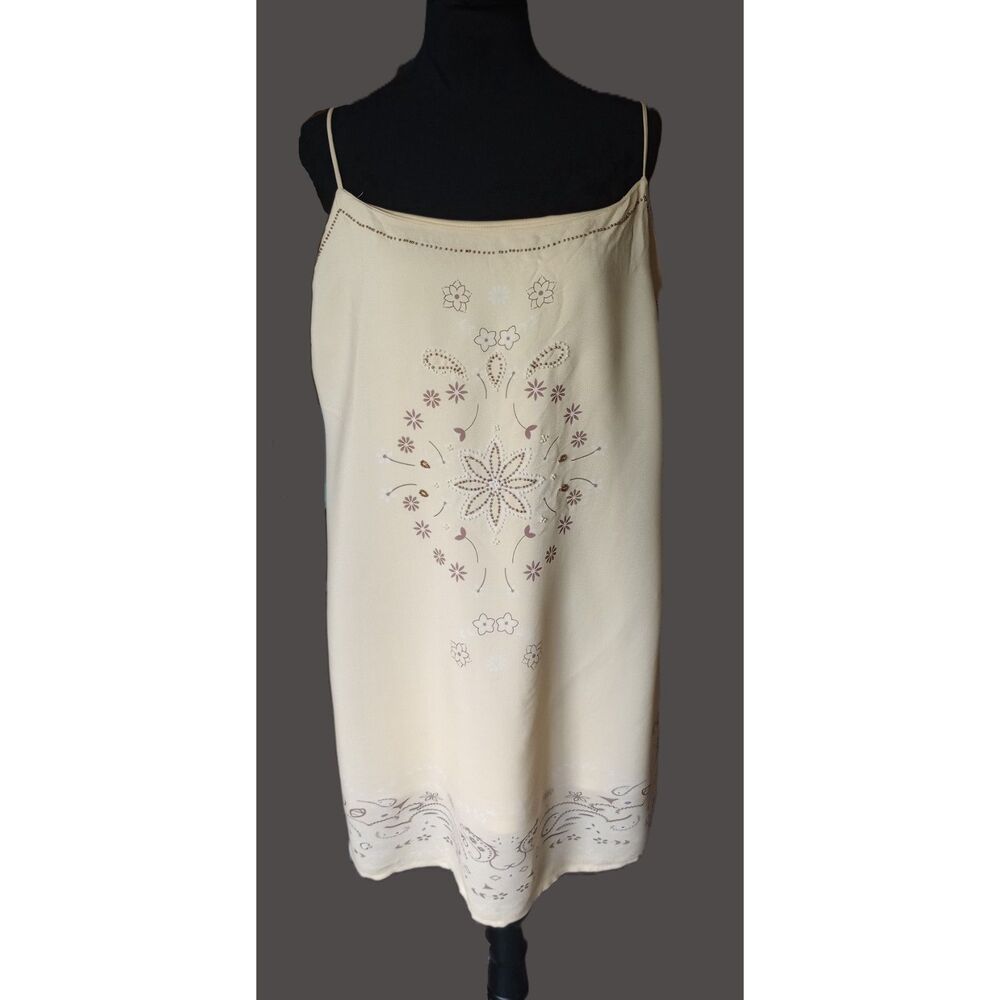 Wild Fable Women's Yellow Boho Sleeveless Mini Shift Dress, Floral Motif, NWT